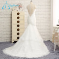 Covered Button Lace Appliques Sequined Perlen Brautkleid